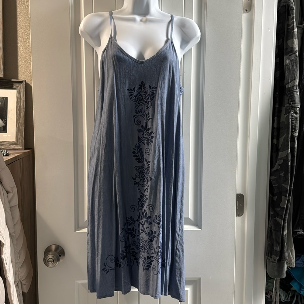 Halter chambray-like sundress by Karen Kane
